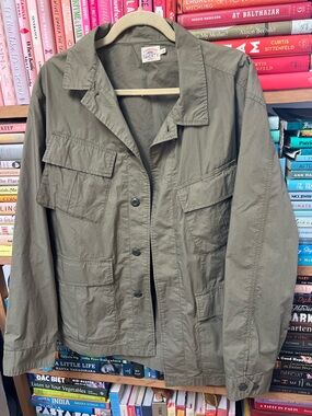 FAHERTY Men's Olive Spring Jump Jacket Size Medium - 100% Cotton